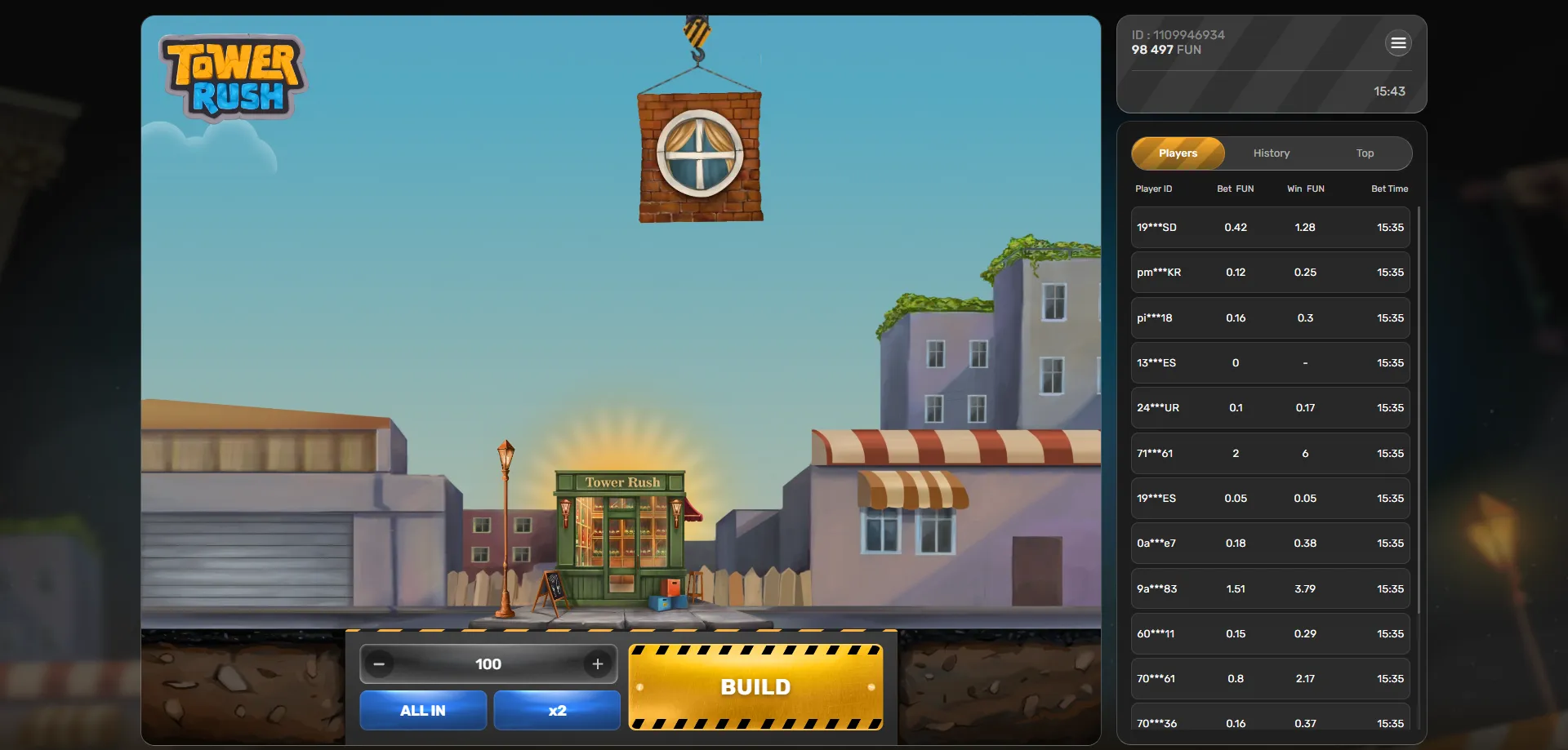 Tower Rush free demo mode — practice without real money
