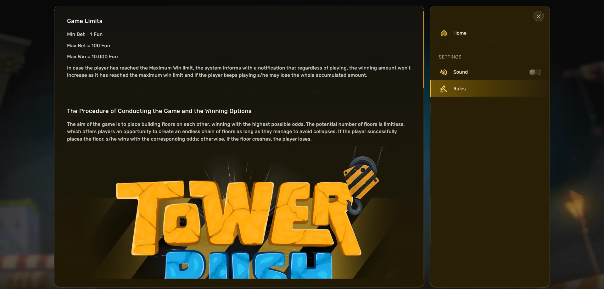 Tower Rush bonus floor features and game tricks explained